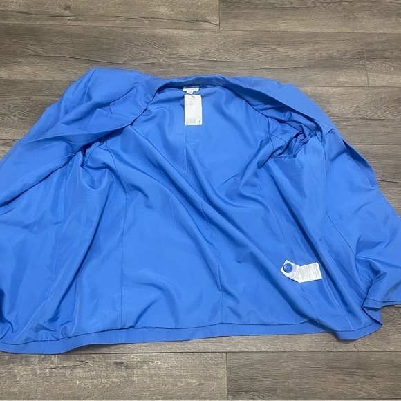 H&M Linen Blend Blazer Jacket Womens Medium Single Button Blue Sz XXL NWT - Picture 9 of 10